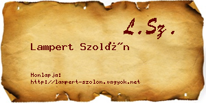 Lampert Szolón névjegykártya